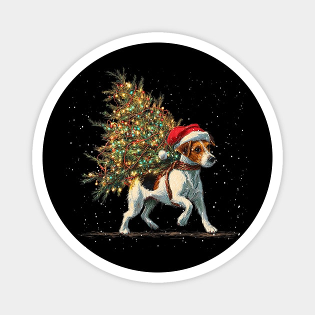 Cute Jack Russell Dog In A Christmas Tree Magnet by yangho